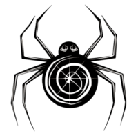 Spindel svart. png illustration med transparent bakgrund.
