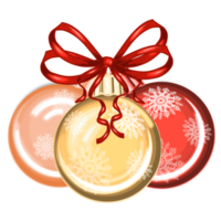 boule de noël avec des flocons de neige. illustration png avec fond transparent.