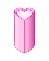 Tall Pink Heart Block Stack Outline png