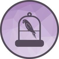 pájaro en jaula icono de fondo de baja poli vector