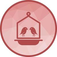 Bird in Bird House Low Poly Background Icon vector