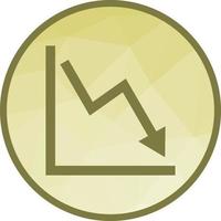 Declining Line Graph Low Poly Background Icon vector