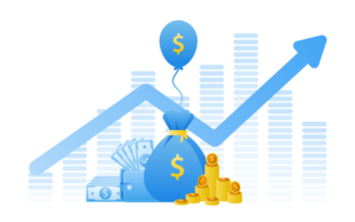 Financial management concept and investment, Flat design of payment and finance with pile coins or stack of coins. png