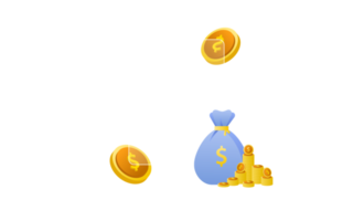 concept de gestion financière et investissement, conception plate de paiement et de financement avec des pièces de monnaie ou une pile de pièces. png