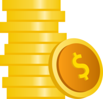 vlak ontwerp van betaling en financiën met stapel munten, munt stapel, geld munt en goud munt. png