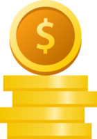 Flat design of payment and finance with pile coins, coin stack, money coin and gold coin. png