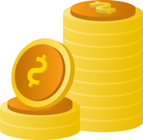 platt design av betalning och finansiera med lugg mynt, mynt stack, pengar mynt och guld mynt. png