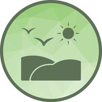 Sun and Waters Low Poly Background Icon vector