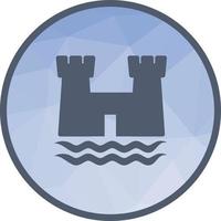 Castle on Beach Low Poly Background Icon vector