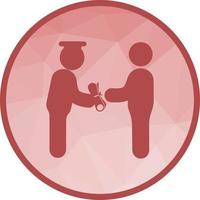 Receiving Diploma Low Poly Background Icon vector