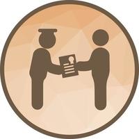 Receiving Degree Low Poly Background Icon vector
