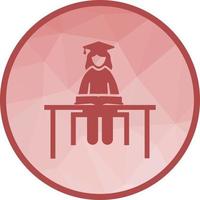 Female Student Studying Low Poly Background Icon vector