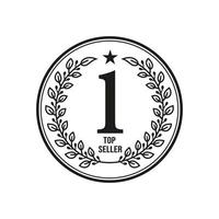 Laurel Leaf for Top Best Number One Seller Badge Emblem Label Design Vector