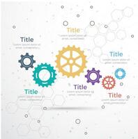 vector template Infographic with gear chain. Vector gears