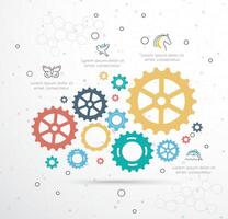 vector template Infographic with gear chain. Vector gears