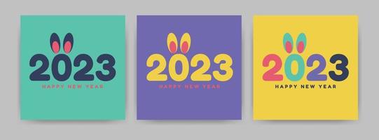 establecer tarjeta 2023 feliz año nuevo. vector. plantillas de diseño con logotipo tipográfico 2023. vector