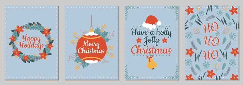 Cards Merry Christmas. Vector illustration.