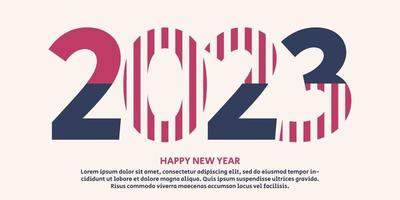 feliz año nuevo 2023. celebración festiva de año nuevo 2023 con números 2023. diseño moderno y moderno de la pancarta, volante, tarjeta de felicitación y plantilla de publicación de medios del año nuevo 2023. vector