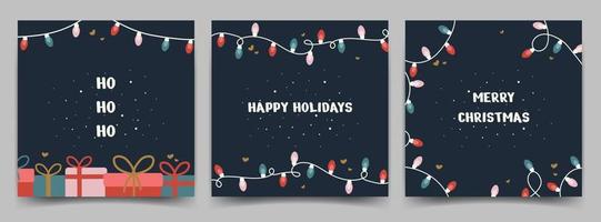 Christmas cards merry christmas. Typography design. Vector illustration. On the dark background