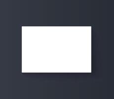 Mockup blank white paper page A4 size with shadow. Vector A3 size paper mock up isolated on gray background.