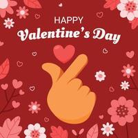 Little Heart Finger Gesture On Valentines Day vector