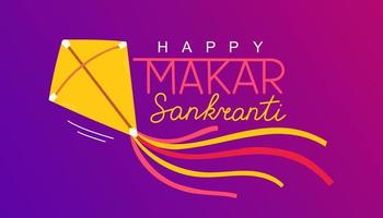 papel tapiz de fondo de diseño vectorial makar sankranti feliz con cuerda de cometa colorida para el festival de la india vector