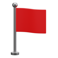 icono de bandera roja 3d png