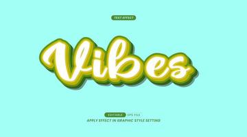 Editable Text Effects - Vibes Slogans with Background vector