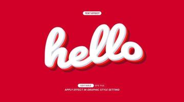 Editable Text Effect - Hello Slogan with Background vector