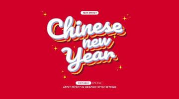 Editable Text Effect - Chinese New Year Slogan with Red Background and Sparkling ornament. vector