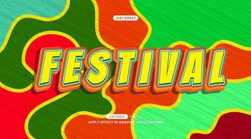 Editable Text Effect - Festival Slogan with Summer Abstract Art Background vector