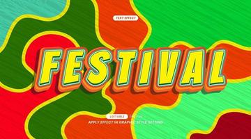 Editable Text Effect - Festival Slogan with Summer Abstract Art Background vector