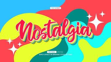 Editable Text Effect - Nostalgic Slogan with Summer Abstract Art Background vector