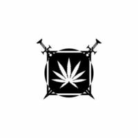 vector de logotipo de ilustración de hoja de cannabis