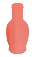 Shape of silhouette of color bottle for alcohol, beer, kvass, waters. Watercolor outline of a container for storing liquid vector