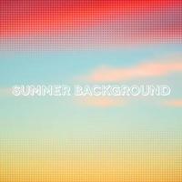 Abstract summer dawn background with halftone overlay vector