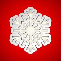 Card with cut out christmas snowflake silhouette vector