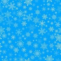 Blue seamless Christmas pattern with different snowflakes falling vector