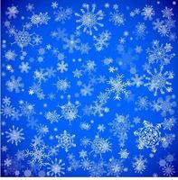 Blue seamless Christmas pattern with different snowflakes falling vector