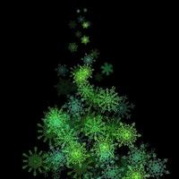 Christmas tree made with snowflakes stream in the darkness vector