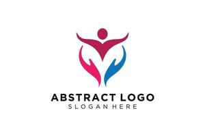 colección de logotipos de personas y familias abstractas vectoriales, iconos de personas, plantilla de logotipo de salud, símbolo de cuidado. vector