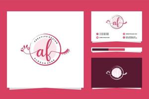 Initial AF Feminine logo collections and business card templat Premium Vector