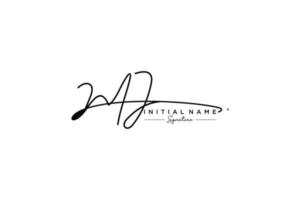 Initial MJ signature logo template vector. Hand drawn Calligraphy lettering Vector illustration.