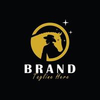 cowboy horse vector illustration logo design