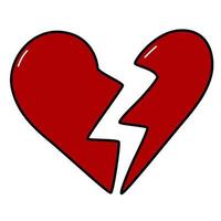 Broken heart icon. Cartoon vector illustration.