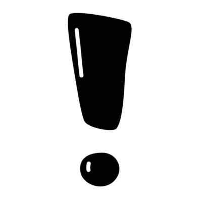 Exclamation point sign. Cartoon vector illustration.