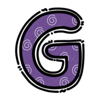 g alfabet brief png, Purper kleur schattig ontwerp png