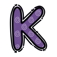 k lettre de l'alphabet png, conception mignonne de couleur pourpre png