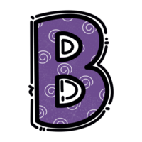 B alphabet letter png, purple color cute design png