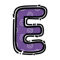 e alphabet buchstabe png, niedliches design in lila farbe png